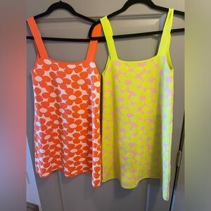 Zara Short Jacquard Dress (2): Orange + White | Lime Green + Pink